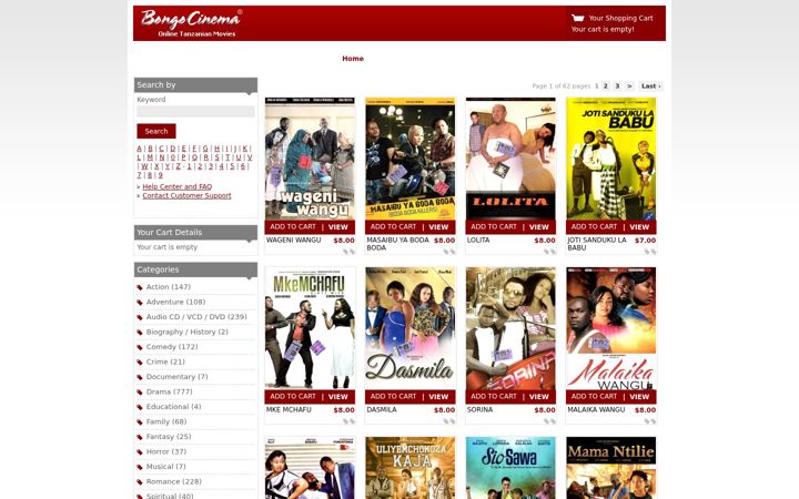 Screenshot of bongocinema.com