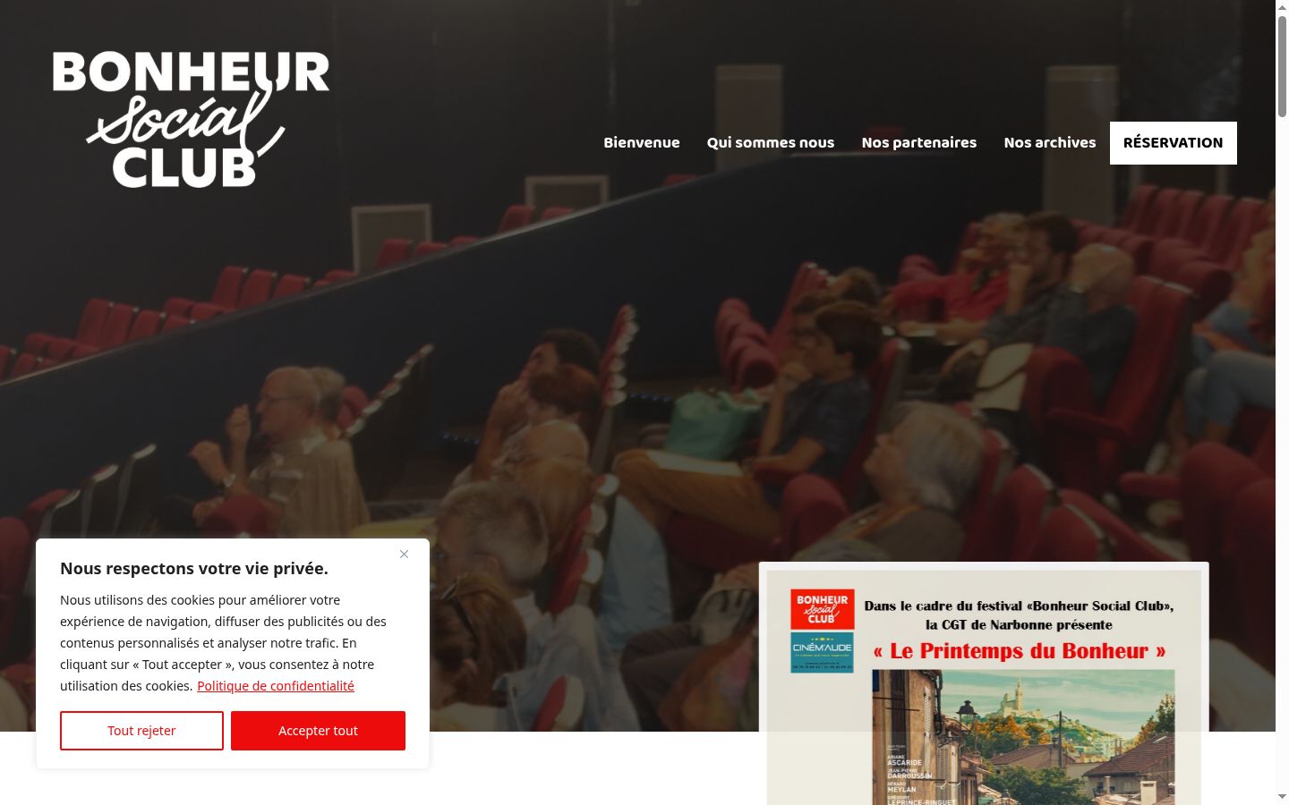 Screenshot des Einwilligungsbanners vor jeglicher Interaktion