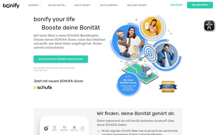 Screenshot of bonify.de
