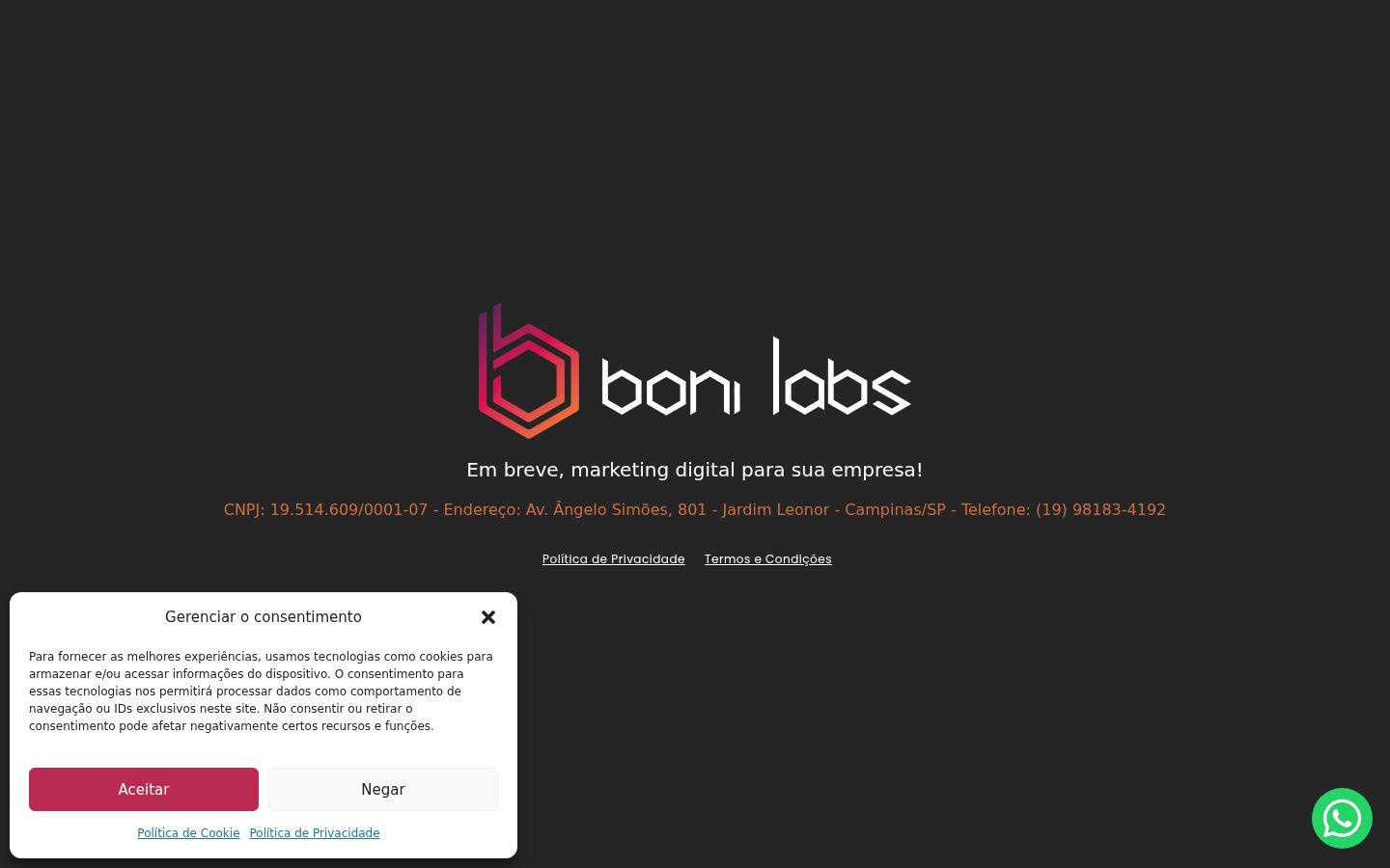 Screenshot des Einwilligungsbanners vor jeglicher Interaktion