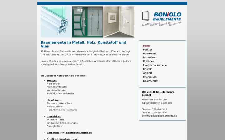 Screenshot of boniolo-bauelemente.de