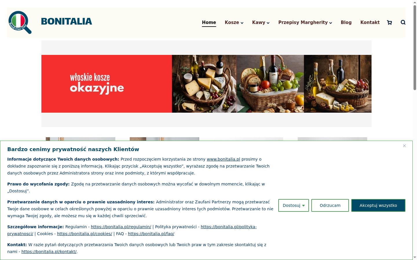 Screenshot des Einwilligungsbanners vor jeglicher Interaktion