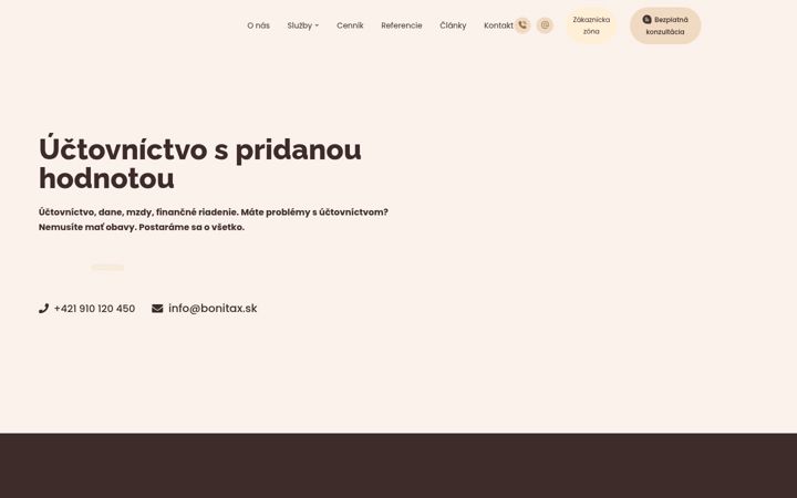Screenshot of bonitax.sk