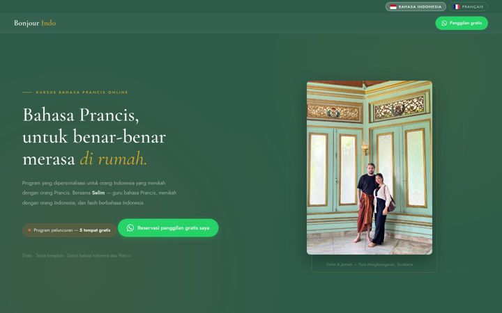 Screenshot of bonjour-indo.com