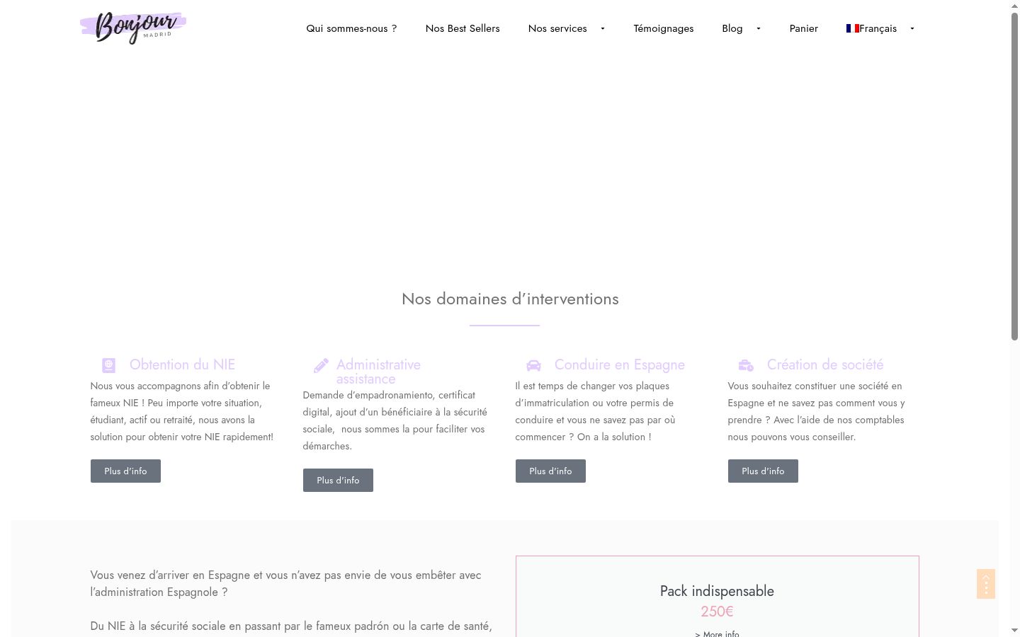 Capture d'écran de la bannière de consentement affichée avant toute interaction