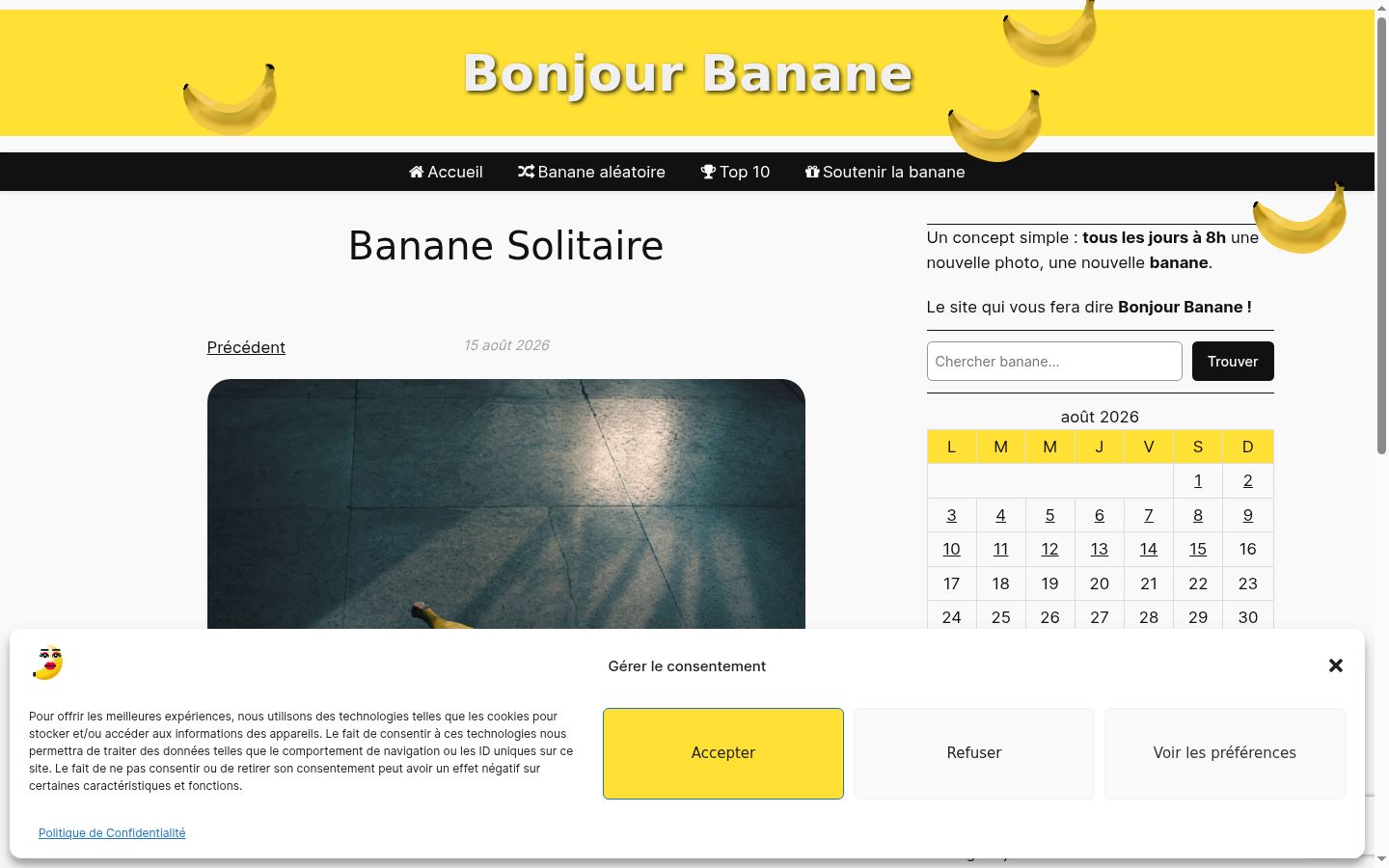Screenshot of the consent banner shown before any interaction