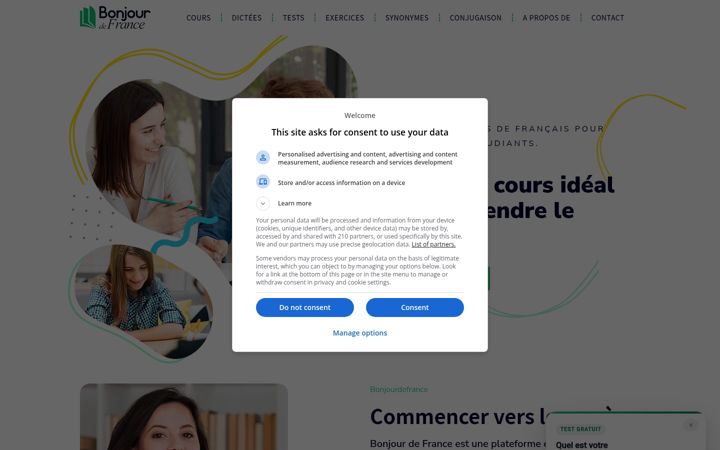 Screenshot of bonjourdefrance.com