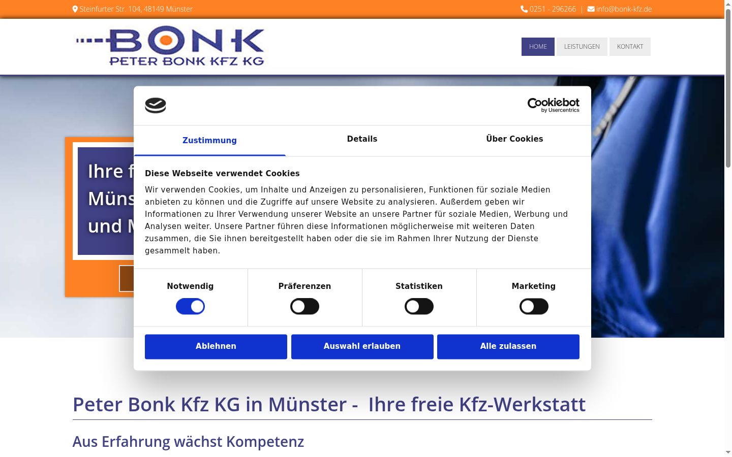 Screenshot of the consent banner shown before any interaction