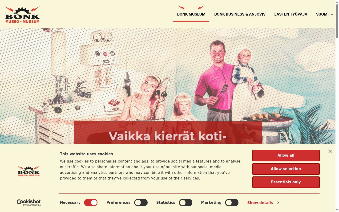 Skärmbild av samtyckesbannern som visades före någon interaktion