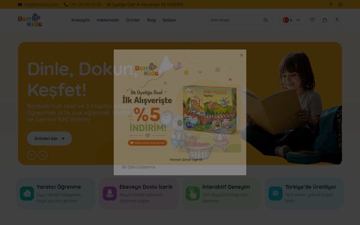 Snimka zaslona za bonkido.com