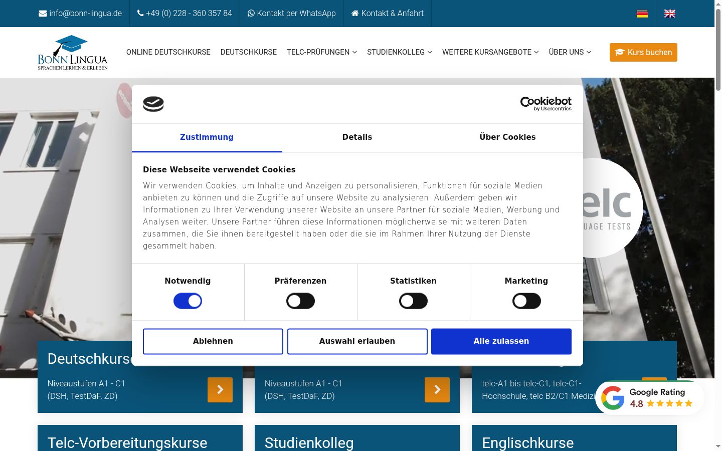 Snímek obrazovky baneru souhlasu zobrazeného před jakoukoli interakcí