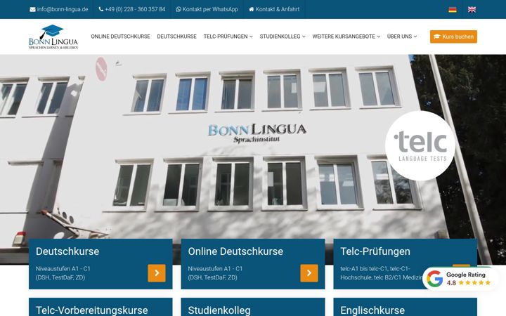Screenshot of bonn-lingua.de