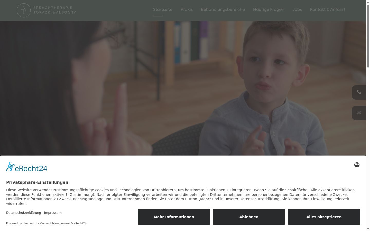 Screenshot of the consent banner shown before any interaction