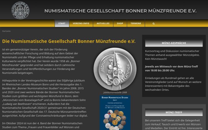 Posnetek zaslona bonner-muenzfreunde.com