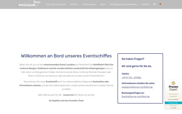 Posnetek zaslona bonner-schifffahrt.de
