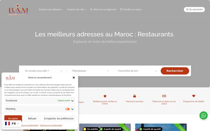 Screenshot of bonnes-adresses-maroc.com