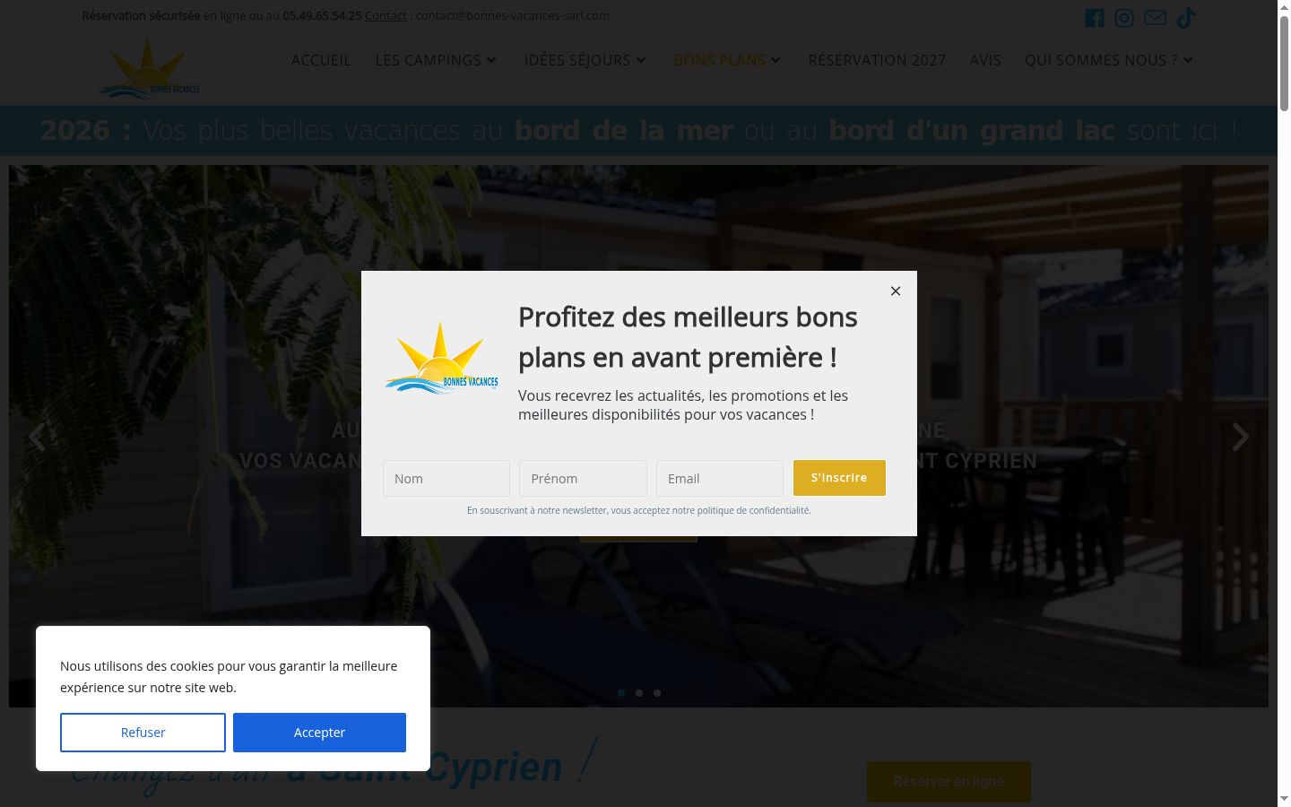 Screenshot of the consent banner shown before any interaction