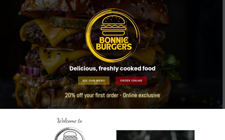 Screenshot του bonnieburgers.co.uk