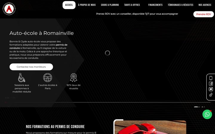 Screenshot of bonnieclyde-autoecole.fr