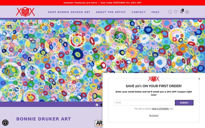 Screenshot of bonniedrukerart.com