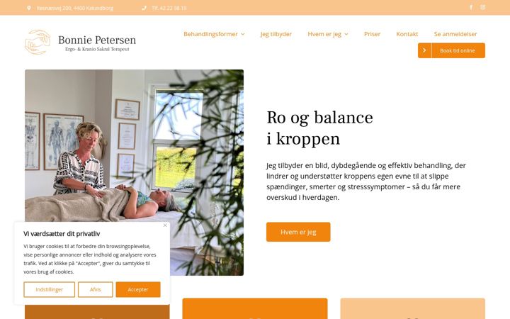Screenshot of bonniepetersen.dk