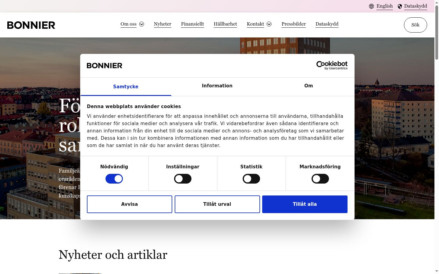 Screenshot van de toestemmingsbanner zoals getoond vóór enige interactie