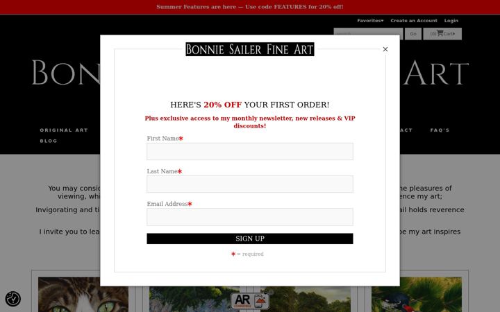 Screenshot of bonniesailer.com