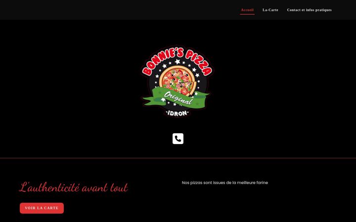 Screenshot of bonniespizza.com