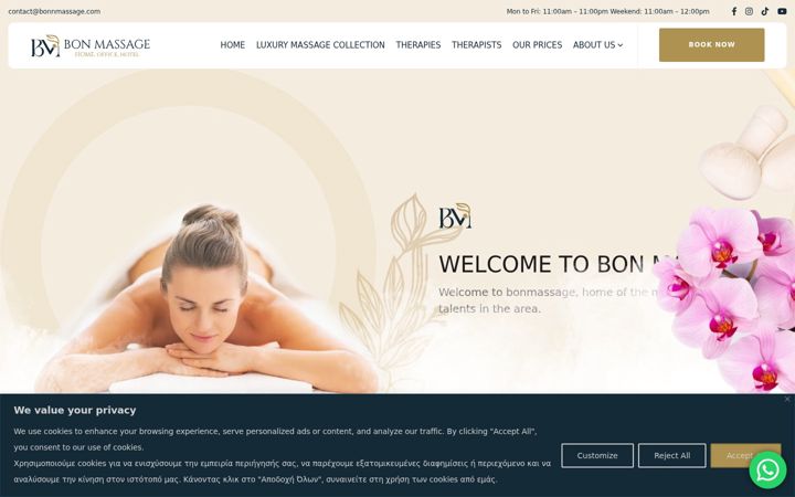 Ekrānuzņēmums no bonnmassage.com