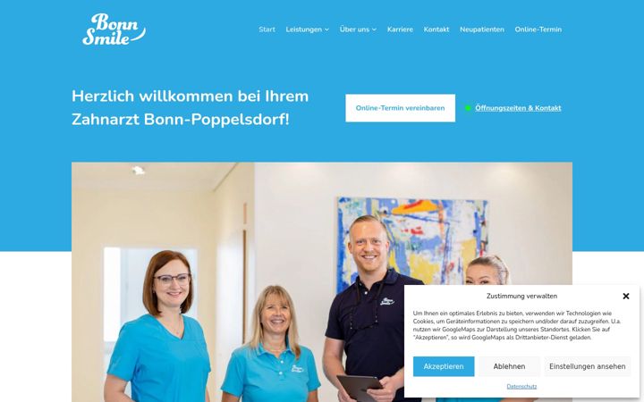 Screenshot of bonnsmile.de
