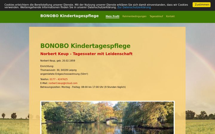 Screenshot of bonobo-kindertagespflege.de