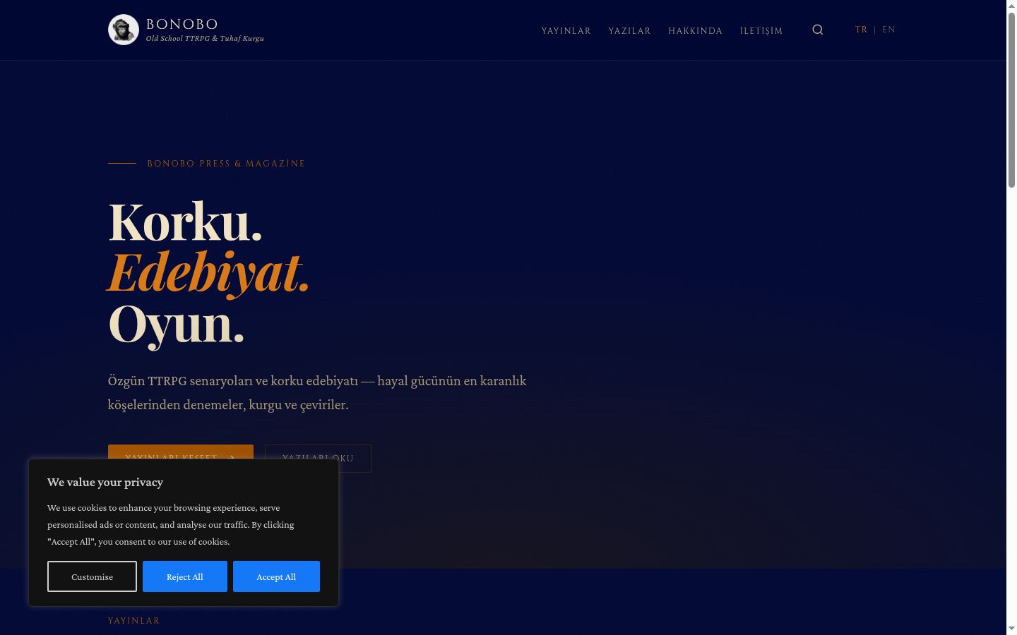 Screenshot του banner συγκατάθεσης που εμφανίστηκε πριν από οποιαδήποτε αλληλεπίδραση