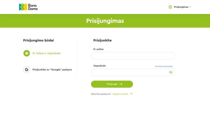Screenshot of bonodomo.lt