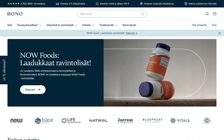Screenshot of bonohealth.fi