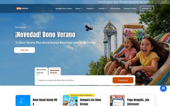 Screenshot of bonoparques.es