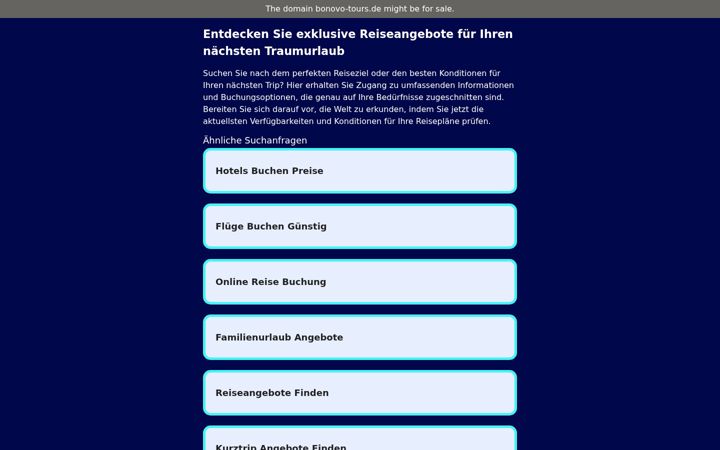 Screenshot of bonovo-tours.de