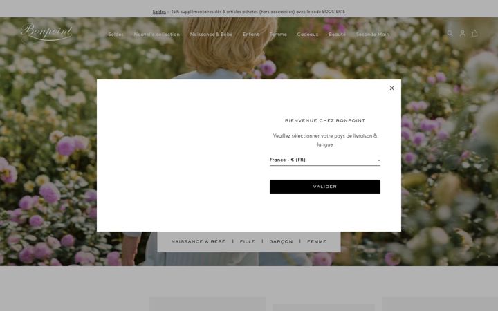 Kuvakaappaus sivustosta bonpoint.com