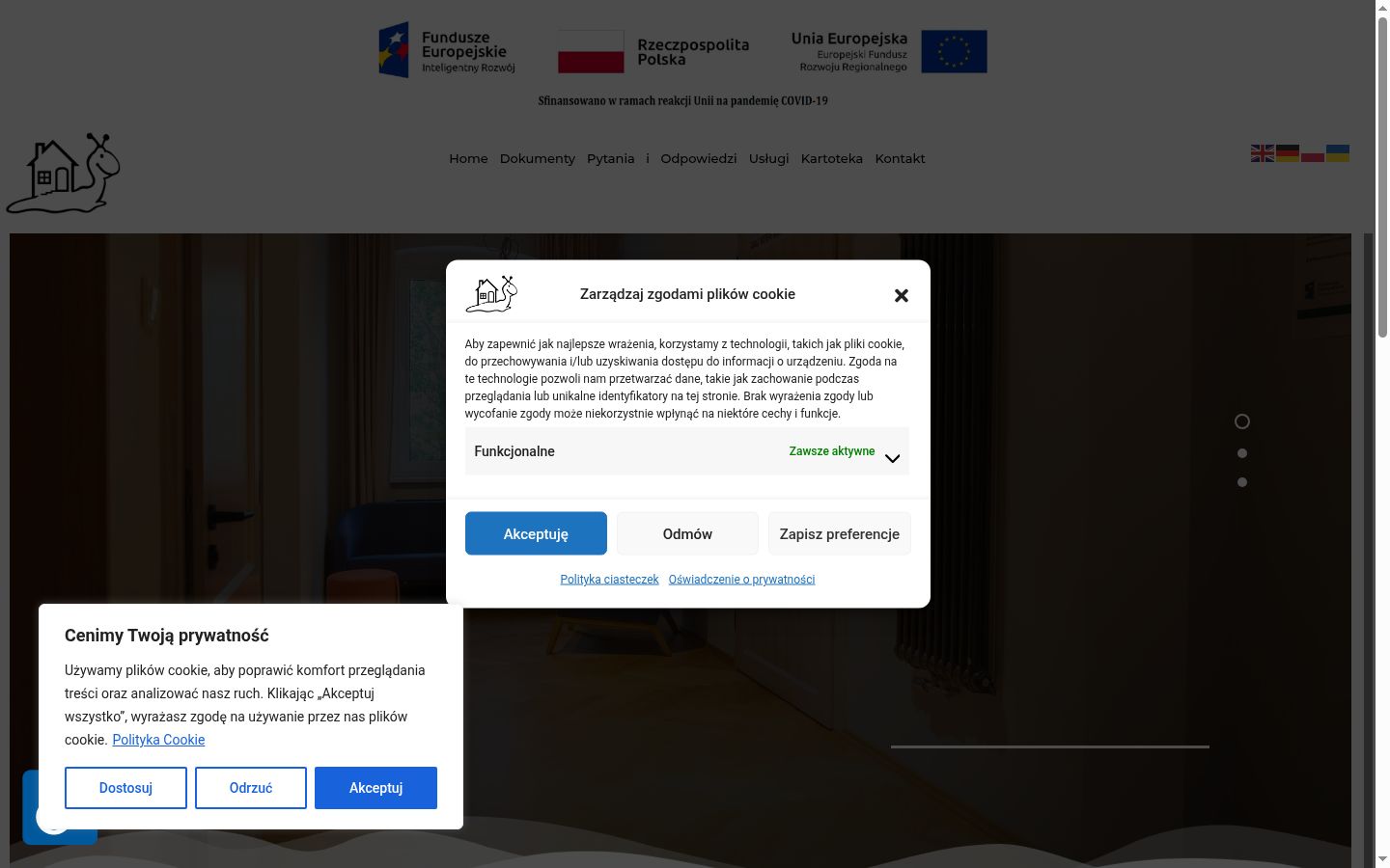 Snimka zaslona bannera za privolu prikazanog prije bilo kakve interakcije