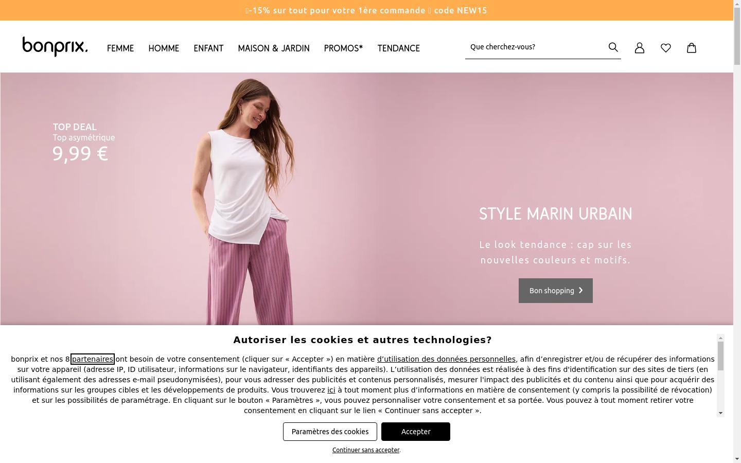 Screenshot of bonprix.fr
