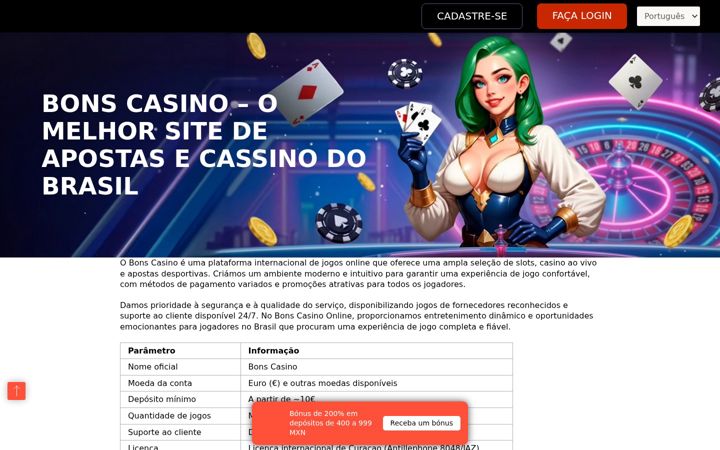 Screenshot of bons-casinos.com