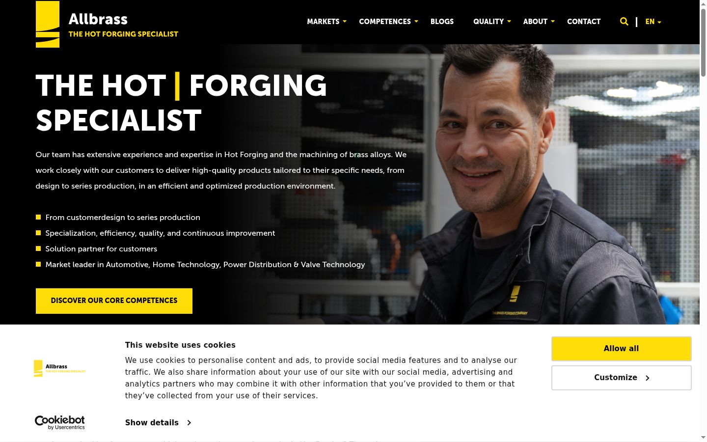 Screenshot of the consent banner shown before any interaction