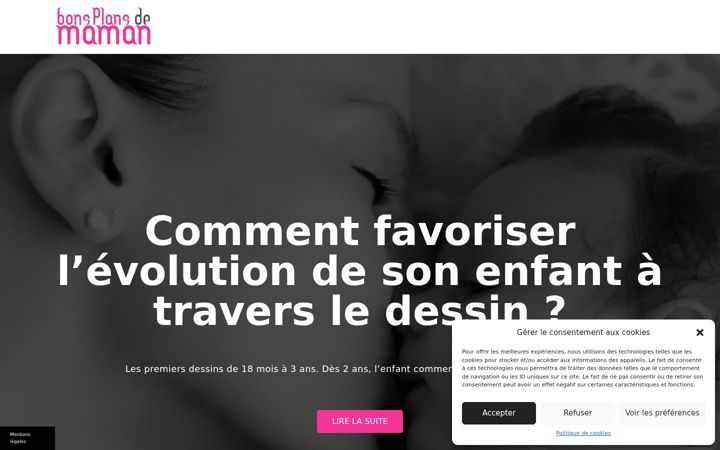 Screenshot stránky bons-plans-de-maman.fr