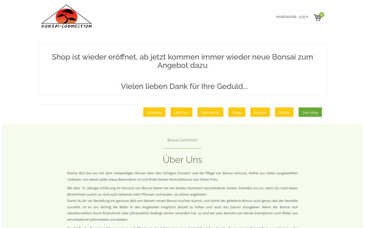 Screenshot of bonsai-connection.de