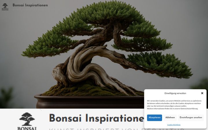 Screenshot stránky bonsai-inspirationen.de