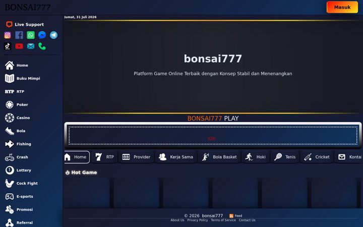 Screenshot stránky bonsai777.org