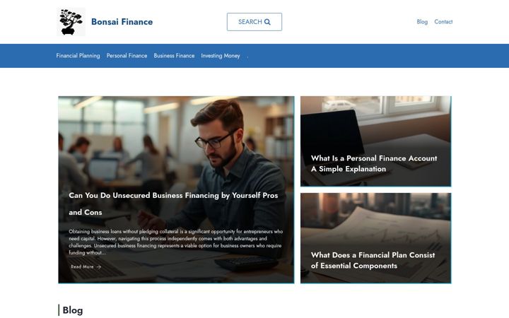 Skärmbild av bonsaifinance.co.uk
