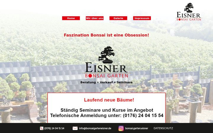 Screenshot of bonsaigarteneisner.de