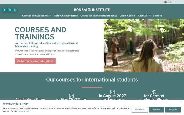 Screenshot of bonsaiinstitute.dk