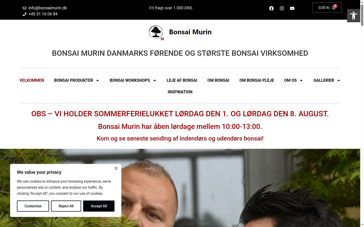 Kuvakaappaus suostumusbannerista, joka näytettiin ennen mitään vuorovaikutusta