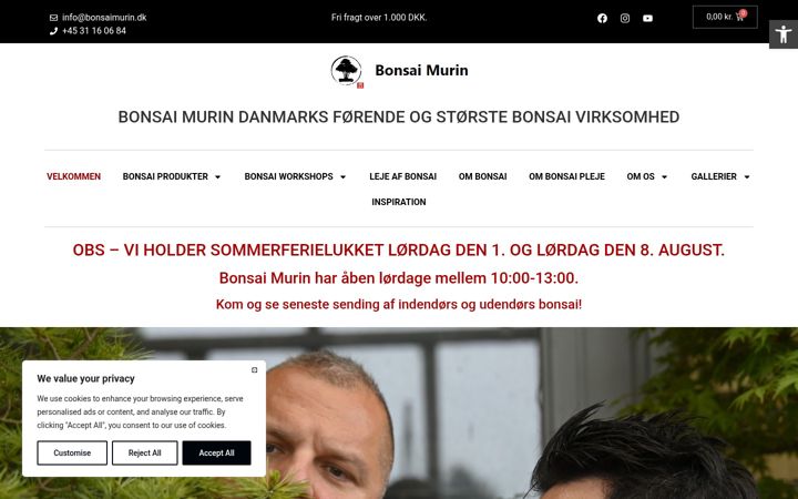 Screenshot of bonsaimurin.dk